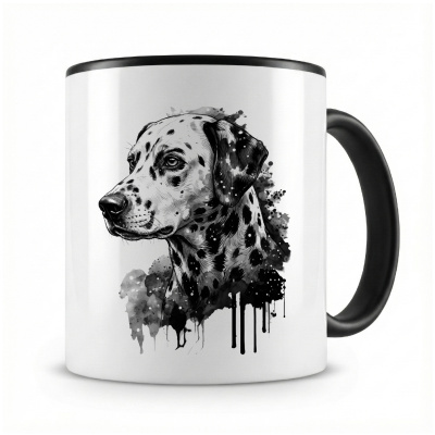 Tasse mit  Dalmatiner Aquarell  als Motiv