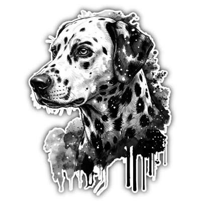 Dalmatiner Aquarell Aufkleber Bunt
