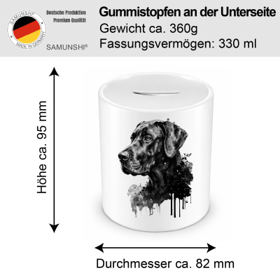 Spardose mit dem Motiv Deutsche Dogge Aquarell - Ansicht 2