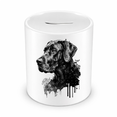 Spardose mit dem Motiv Deutsche Dogge Aquarell