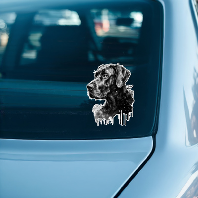 Deutsche Dogge Aquarell Aufkleber Bunt - Ansicht 3