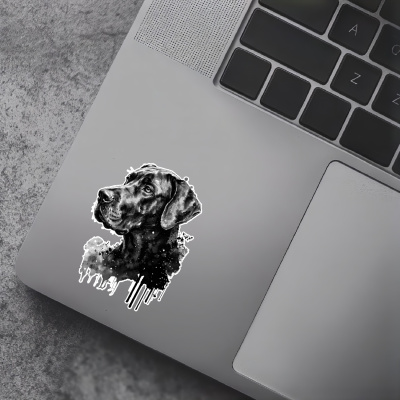 Deutsche Dogge Aquarell Aufkleber Bunt - Ansicht 5