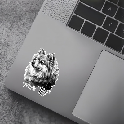 Deutscher Spitz Aquarell Aufkleber Bunt - Ansicht 5