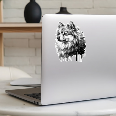 Deutscher Spitz Aquarell Aufkleber Bunt - Ansicht 8