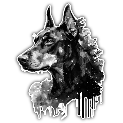 Wandtattoo  Dobermann Aquarell 