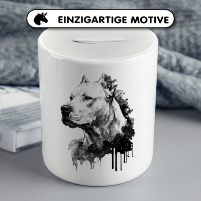Spardose mit dem Motiv Dogo Argentino Aquarell - Ansicht 3