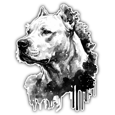 Wandtattoo  Dogo Argentino Aquarell 
