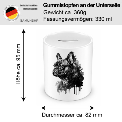 Spardose mit dem Motiv Franz�sische Bulldogge Aquarell - Ansicht 2