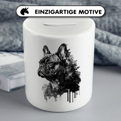 Spardose mit dem Motiv Franz�sische Bulldogge Aquarell - Ansicht 3