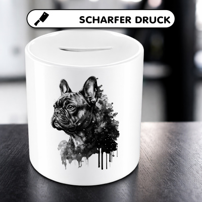 Spardose mit dem Motiv Franz�sische Bulldogge Aquarell - Ansicht 5