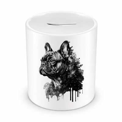 Spardose mit dem Motiv Franz�sische Bulldogge Aquarell