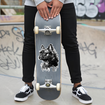 Franz�sische Bulldogge Aquarell Aufkleber Bunt - Ansicht 6