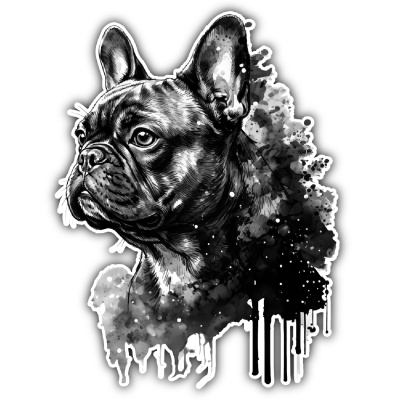 Wandtattoo  Franz�sische Bulldogge Aquarell 