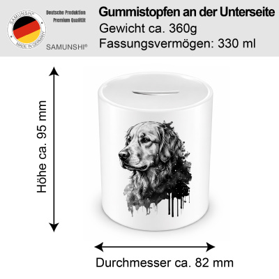 Spardose mit dem Motiv Golden Retriever Aquarell - Ansicht 2