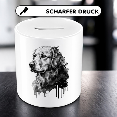 Spardose mit dem Motiv Golden Retriever Aquarell - Ansicht 5
