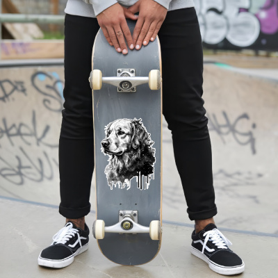 Golden Retriever Aquarell Aufkleber Bunt - Ansicht 6