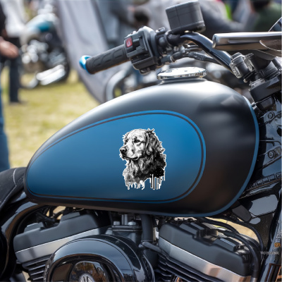 Golden Retriever Aquarell Aufkleber Bunt - Ansicht 7