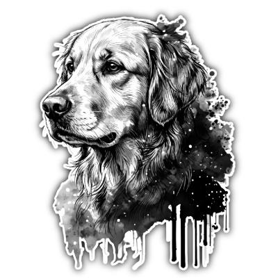 Wandtattoo  Golden Retriever Aquarell 