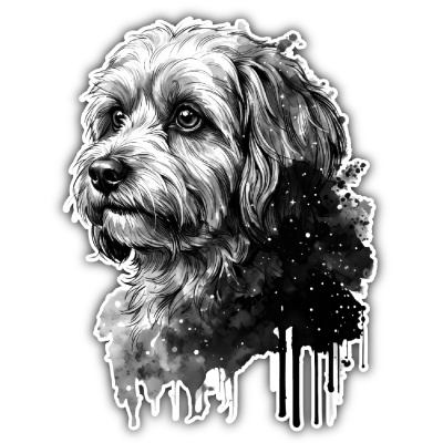 Havaneser Aquarell Aufkleber Bunt