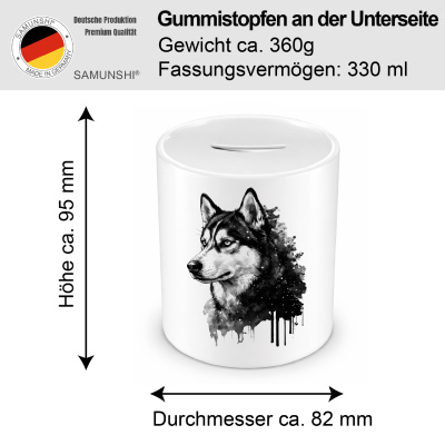Spardose mit dem Motiv Husky Aquarell - Ansicht 2