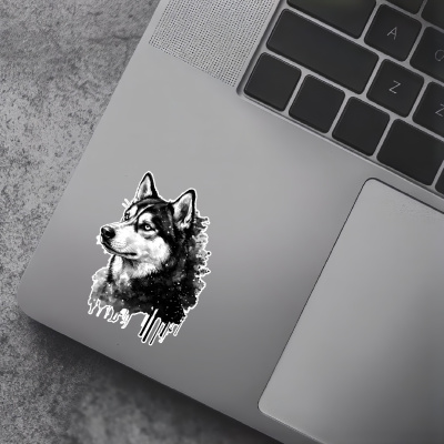 Husky Aquarell Aufkleber Bunt - Ansicht 5