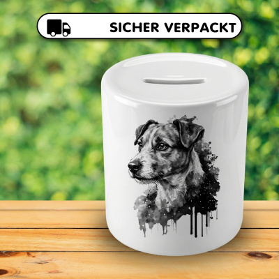 Spardose mit dem Motiv Jack Russell Terrier Aquarell - Ansicht 4