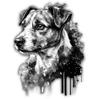 Jack Russell Terrier Aquarell Aufkleber Bunt