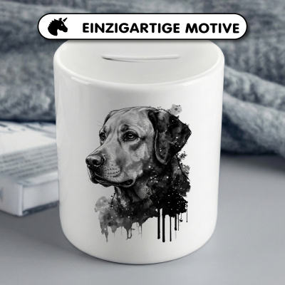Spardose mit dem Motiv Labrador Retriever Aquarell - Ansicht 3