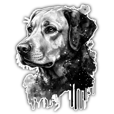 Labrador Retriever Aquarell Aufkleber Bunt