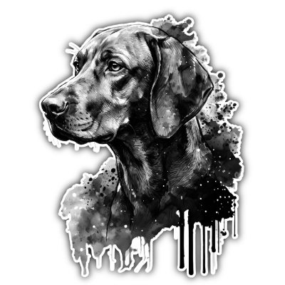 Magyar Vizsla Aquarell Aufkleber Bunt