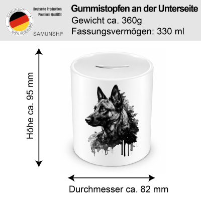 Spardose mit dem Motiv Malinois Aquarell - Ansicht 2