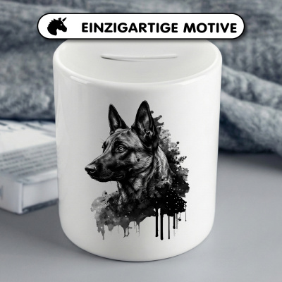 Spardose mit dem Motiv Malinois Aquarell - Ansicht 3