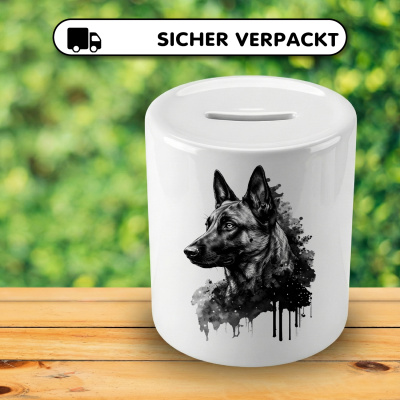 Spardose mit dem Motiv Malinois Aquarell - Ansicht 4
