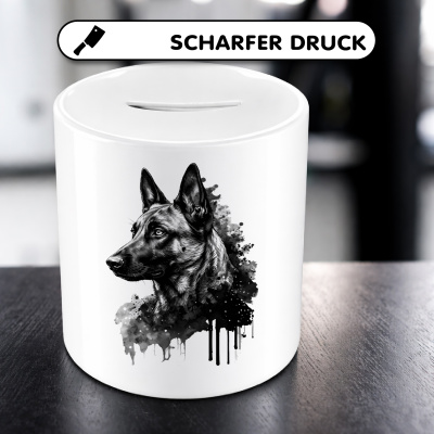 Spardose mit dem Motiv Malinois Aquarell - Ansicht 5