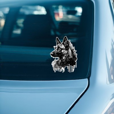 Malinois Aquarell Aufkleber Bunt - Ansicht 3