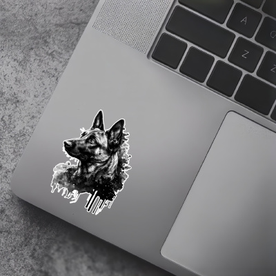 Malinois Aquarell Aufkleber Bunt - Ansicht 5