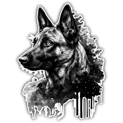 Malinois Aquarell Aufkleber Bunt