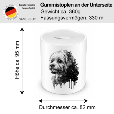 Spardose mit dem Motiv Malteser Aquarell - Ansicht 2