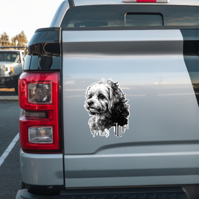 Malteser Aquarell Aufkleber Bunt - Ansicht 2