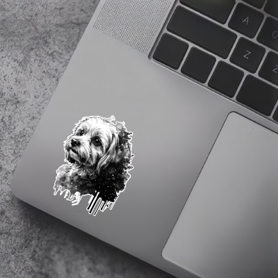 Malteser Aquarell Aufkleber Bunt - Ansicht 5