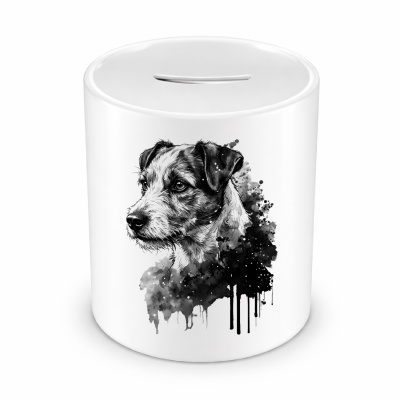 Spardose mit dem Motiv Parson Russell Terrier Aquarell