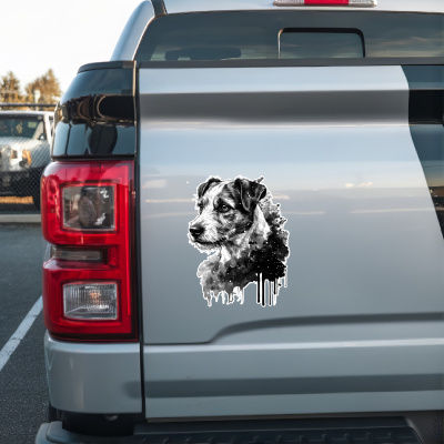 Parson Russell Terrier Aquarell Aufkleber Bunt - Ansicht 2