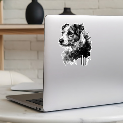 Parson Russell Terrier Aquarell Aufkleber Bunt - Ansicht 8