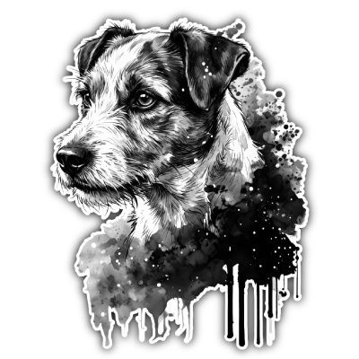 Parson Russell Terrier Aquarell Aufkleber Bunt