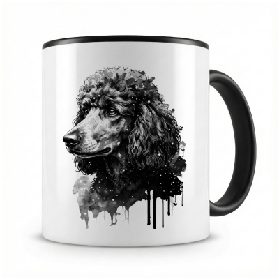 Tasse mit  Pudel Aquarell  als Motiv