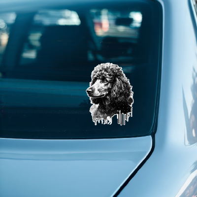 Pudel Aquarell Aufkleber Bunt - Ansicht 3