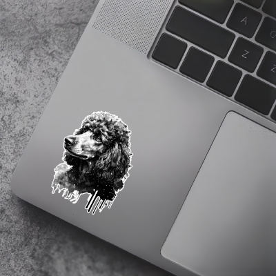 Pudel Aquarell Aufkleber Bunt - Ansicht 5