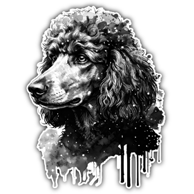 Wandtattoo  Pudel Aquarell 