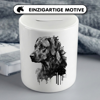 Spardose mit dem Motiv Rhodesian Ridgeback Aquarell - Ansicht 3