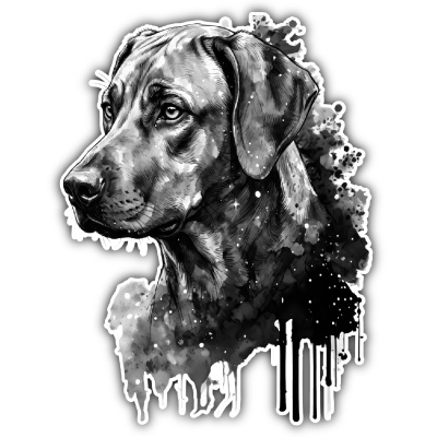 Rhodesian Ridgeback Aquarell Aufkleber Bunt